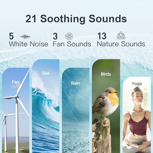 White Noise Sound Machine Alarm Clock with Bluetooth Speaker Q9962
