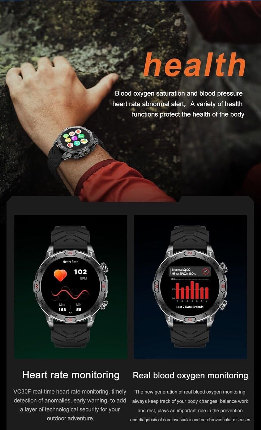 Smart Watch with 1.43" AMOLED Display, Waterproof Fitness Tracker H58521