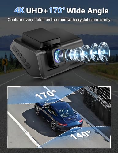 Dash Cam Front and Rear, 4K+1080P WiFi Dual Dash Cam with App, 3" IPS Screen, Night Vision, 24/7 Parking Monitor X881