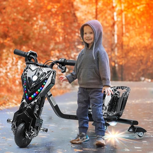 Electric Drift Trike for Kids, Adjustable Seat, 3-Wheel Drift Cart F42023