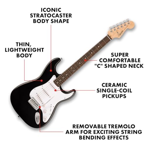 Electric Guitar for Beginners, Black Matte Finish C923