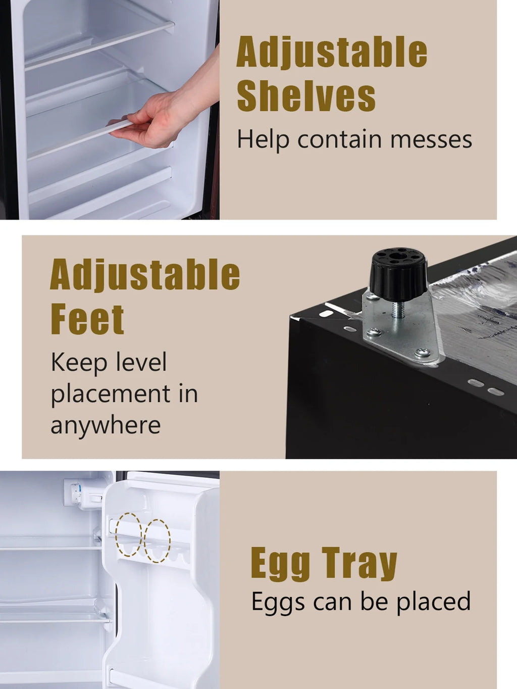 Mini Fridge 3.5 Cu.ft with Freezer, Compact Refrigerator for Dorm and Office M27479