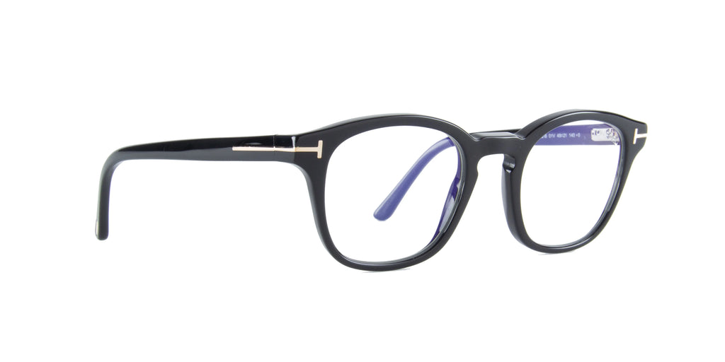 Black Blue Block Eyeglasses with Clip R641