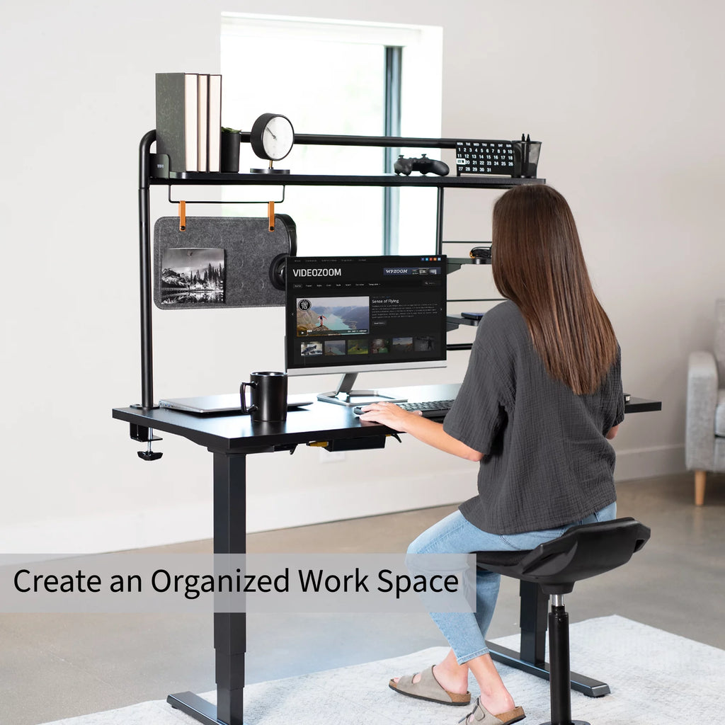 Clamp-on Desktop Shelving System with Magnetic Memo Board L15272