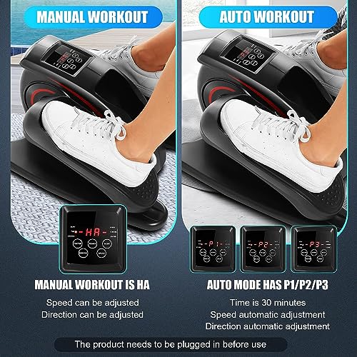 Under Desk Elliptical Machine - Quiet Pedal Exerciser for Seniors, Office & Home N263