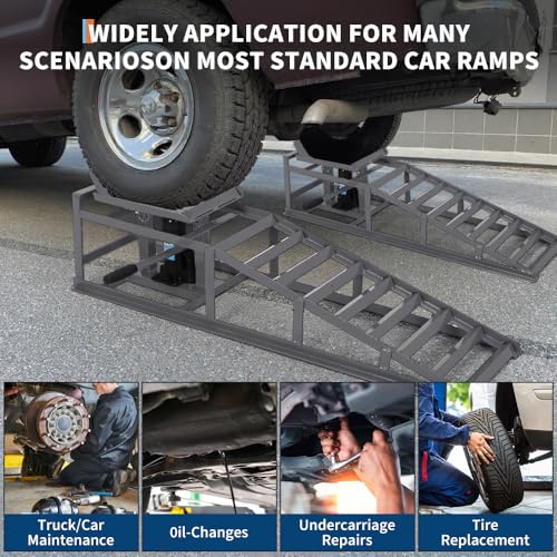 Hydraulic Car and Truck Service Ramps, 11023 Lbs Capacity, Portable Lifts for Oil Changes D8064
