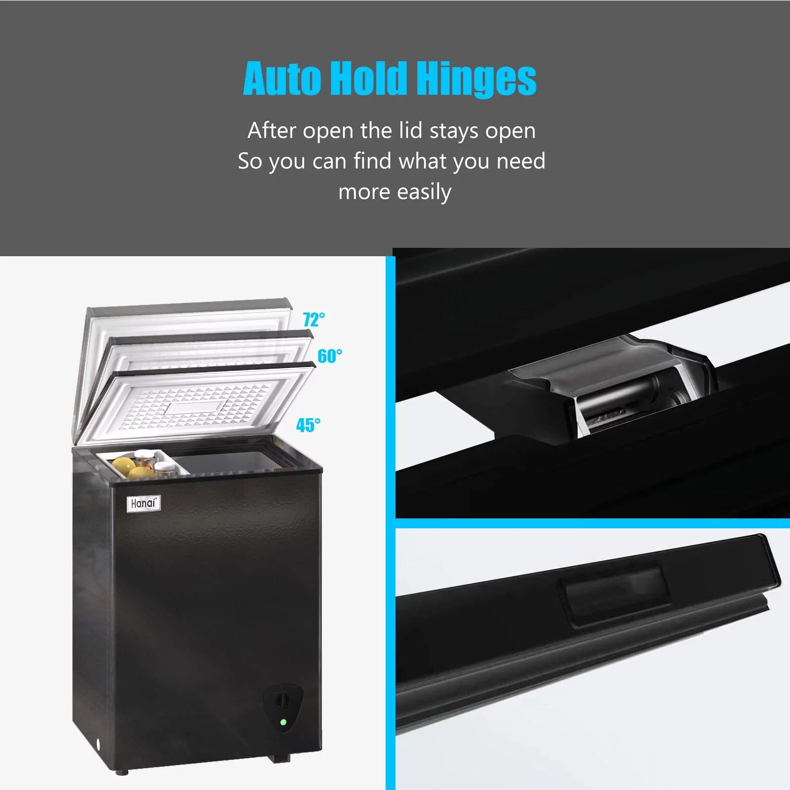 Compact Chest Freezer with Removable Storage Basket Z9971