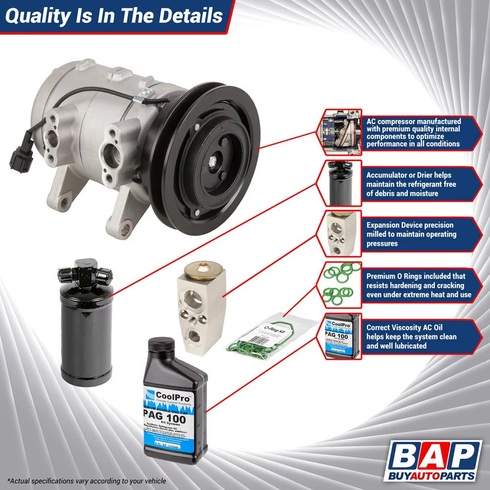 AC Compressor & A/C Repair Kit for Mazda Miata MX-5 2006-2015 H2227