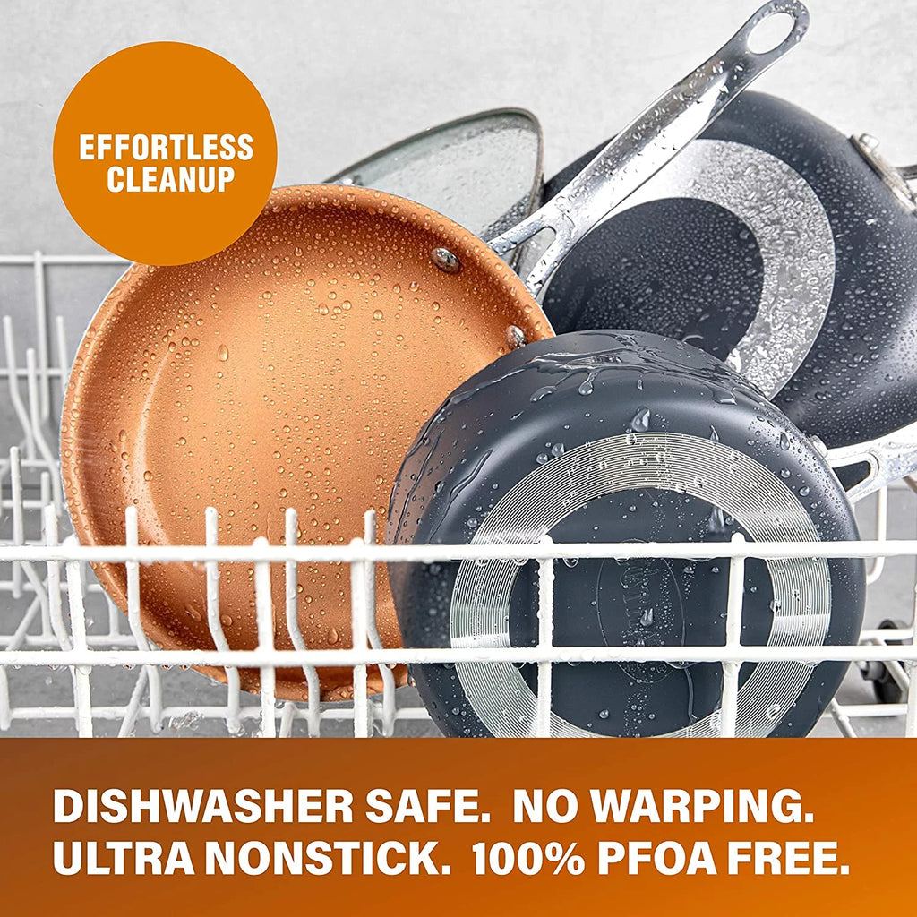 12 Piece Non-Stick Cookware Set with Skillets, Fry Pans and Stock Pots S98131