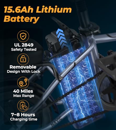 Electric Bike for Adults, 14" Folding Ebike, 750W Peak, Removable Battery, 22mph F42560