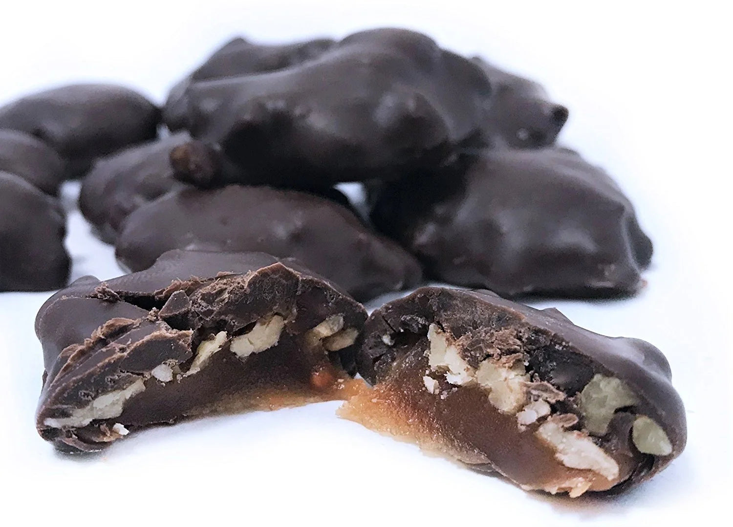 Pecan Caramel Clusters with Dark Chocolate, 5 lbs E9353