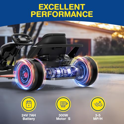 24V Electric Go Kart for Big Kids with 5-Point Safety Belt L11939