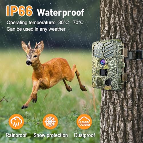 Trail Camera WiFi Bluetooth, 2.7K 48MP Night Vision Motion Activated M9653