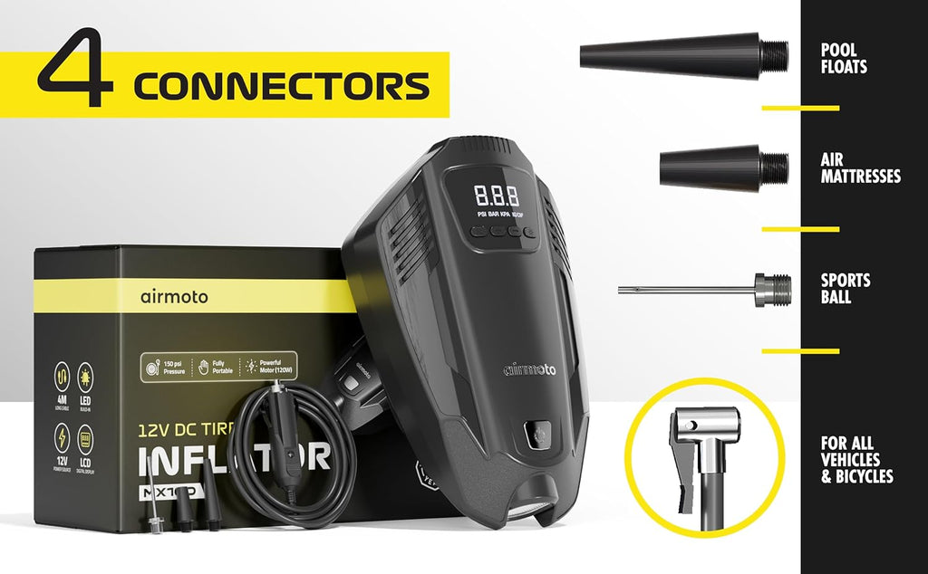 Tire Inflator Portable Air Compressor for Car, Motorcycle, Bicycle L9644