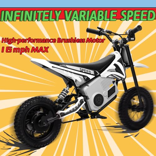 Electric Dirt Bike for Kids 8-14, 16MPH Off-Road Motorcycle with Twist Grip Throttle B563