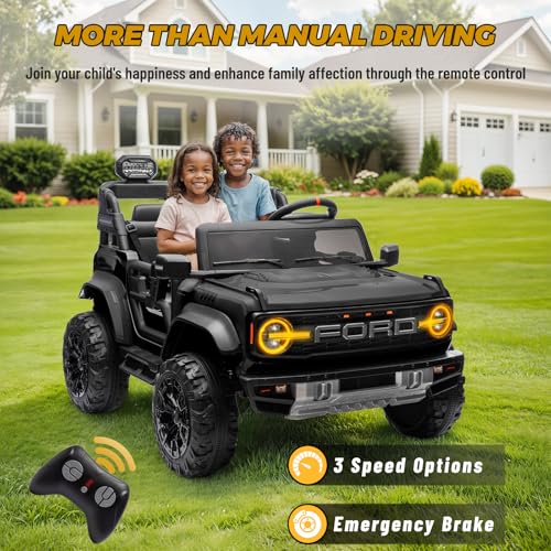 2 Seater Ride On Car for Kids, 24v Electric Truck with Remote Control, Blue O82727