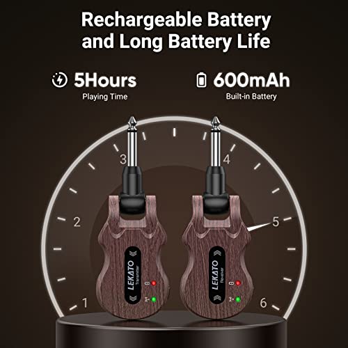 Wireless Guitar System 5.8GHz Transmitter Receiver for Electric Guitar Bass Q92598