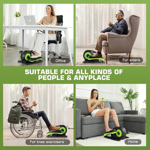 Under Desk Elliptical Machine - Quiet Pedal Exerciser for Seniors, Office & Home N263