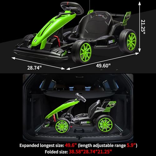 24V Electric Drift Kart for Kids with Adjustable Seat and 8.5MPH Speed Z339