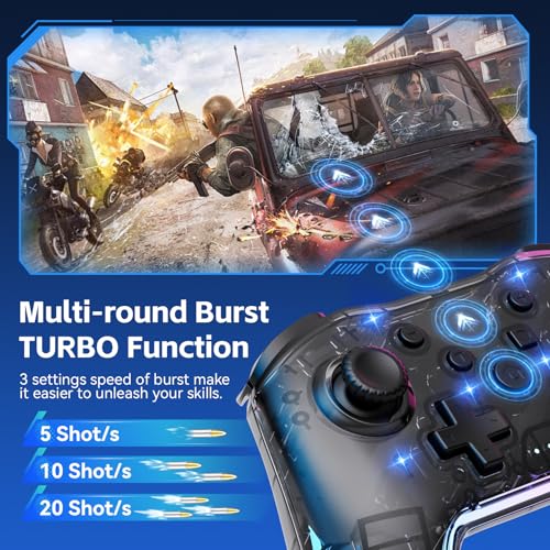 Wireless Controller for Switch, PC, Android, iOS with RGB Lighting U4373