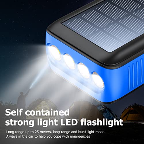Solar Charger Power Bank 63200mAh, Portable with Dual Outputs and Flashlight J4532