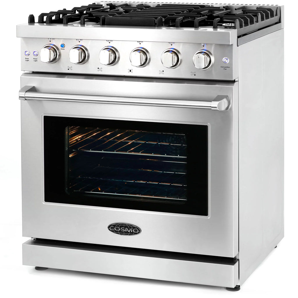 2 Piece Kitchen Appliance Package with 30" Gas Range & French Door Refrigerator B79837