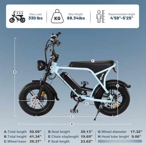 Electric Bike for Adults, 16" Fat Tire, 500W Motor, 20MPH K29448