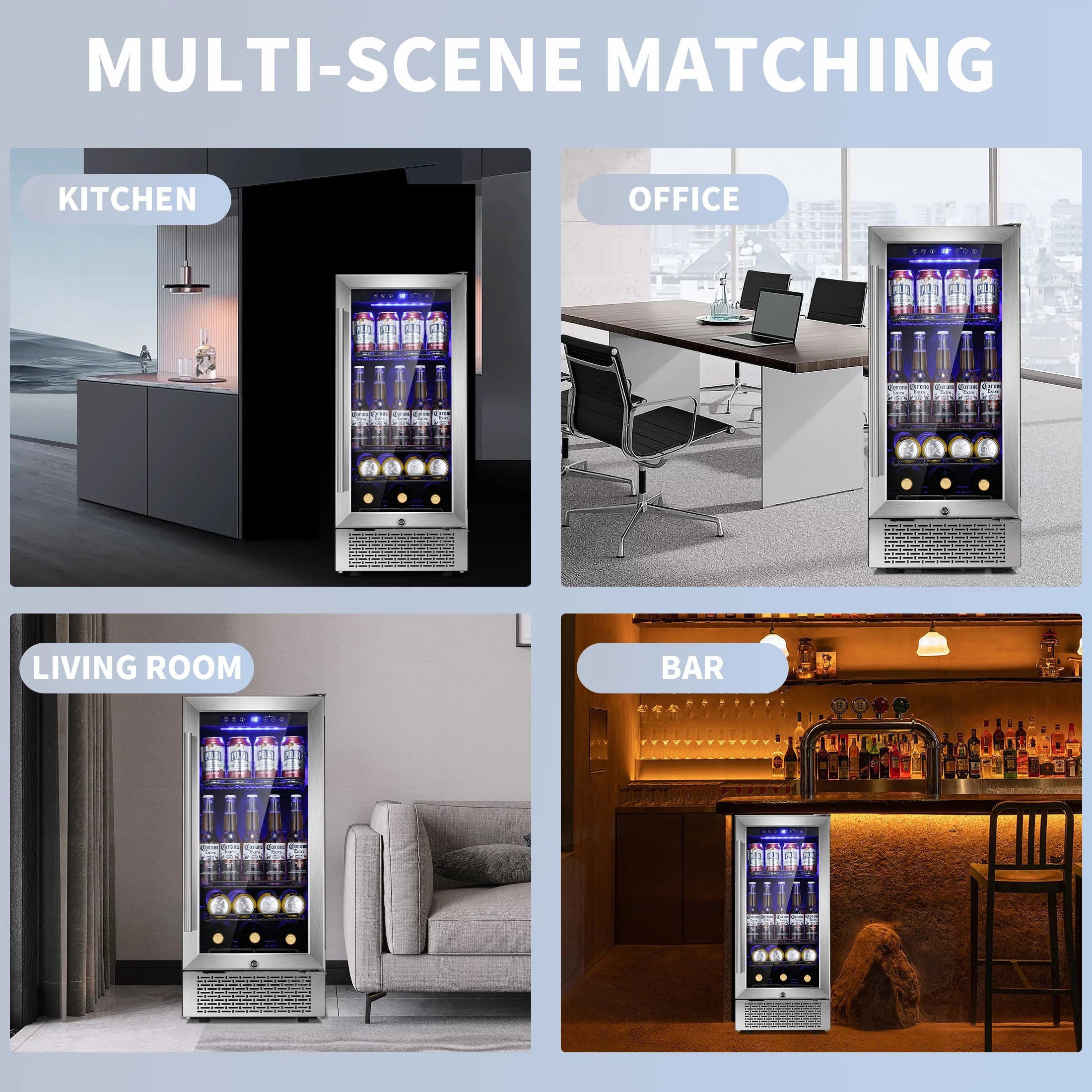 15 inch Beverage Refrigerator with Clear Glass Door and Digital Temperature Control K261627