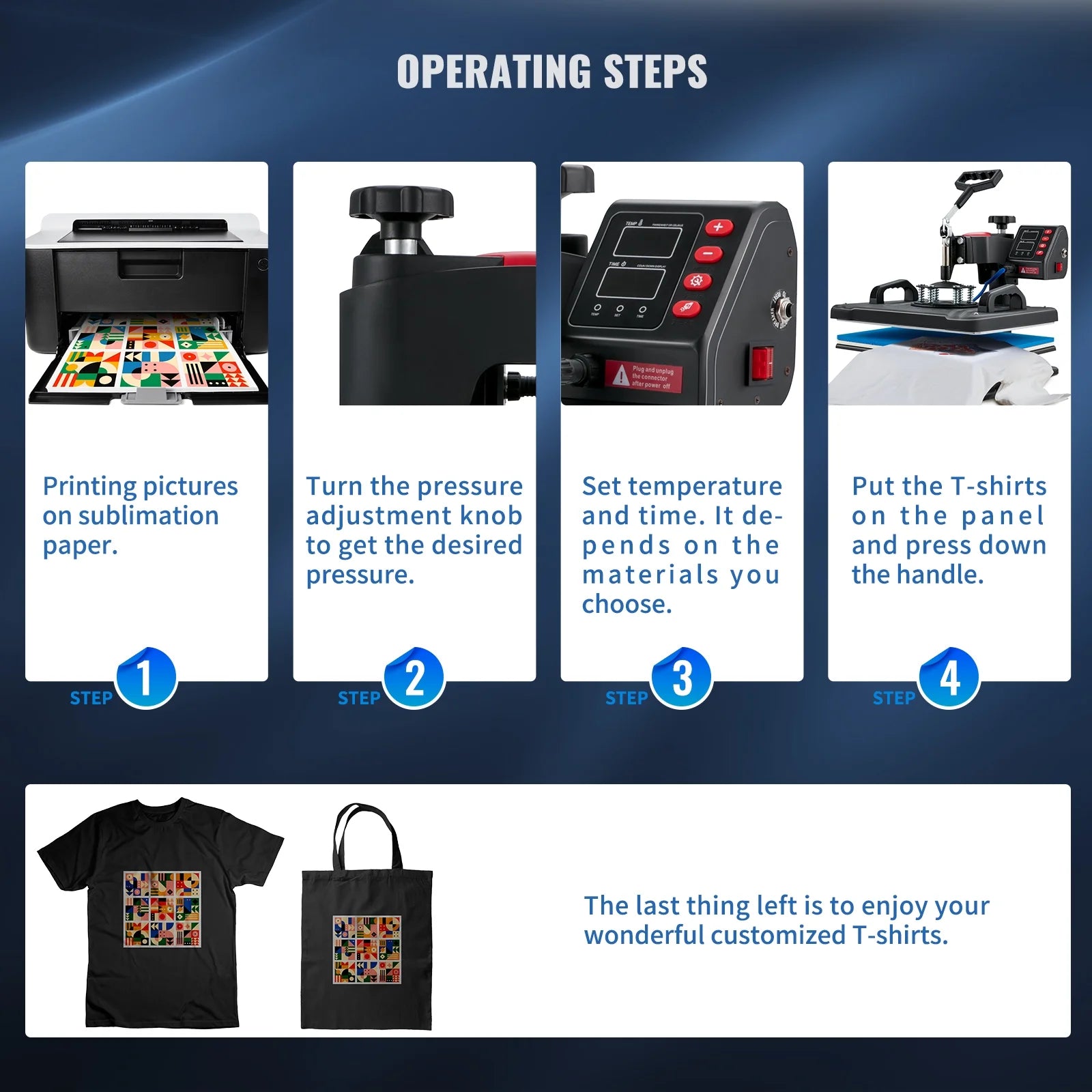 Heat Press Machine, 12x15in, 5-in-1 Clamshell Sublimation Transfer Printer C8820