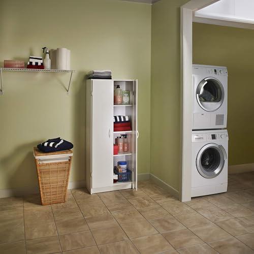 Pantry Cabinet with 2 Doors and Adjustable Shelves, White D388846