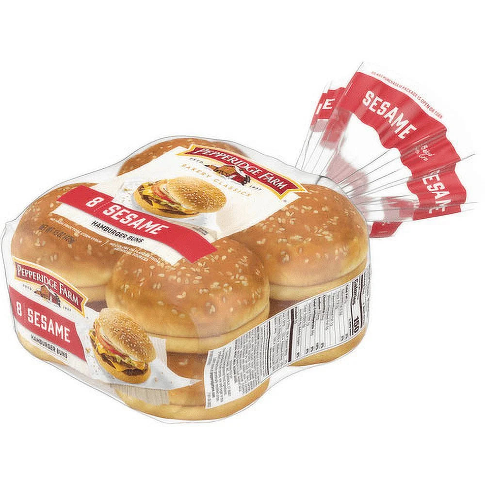 Sesame Hamburger Buns, 3-Pack W70688