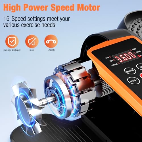 Under Desk Elliptical Machine with Remote, 15 Speeds, Portable Leg Exerciser for Home Office M6572