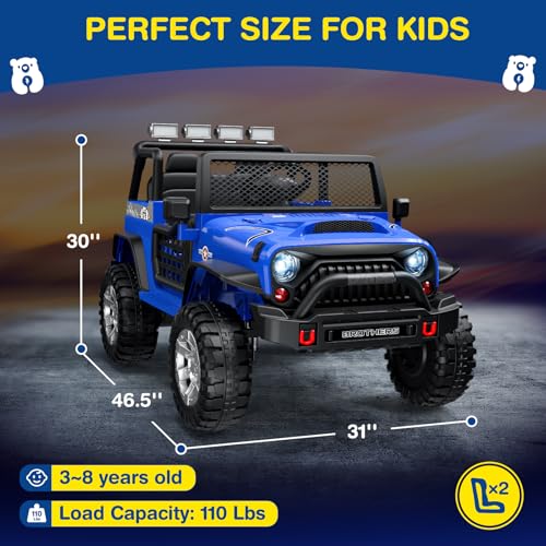 12V Kids Electric Ride On Car with Remote Control, 4-Wheel Suspension, Bluetooth Speaker P8629