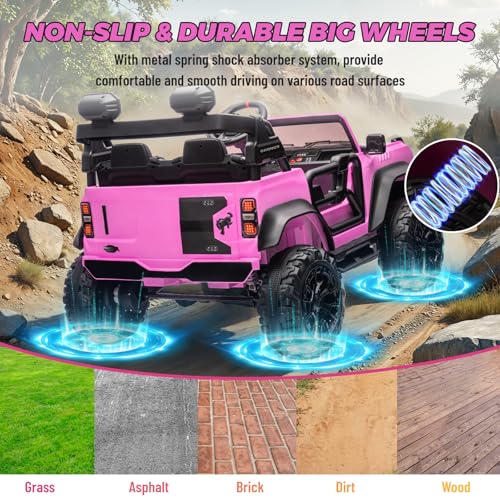 2 Seater Ride On Car for Kids, 24v Electric Truck with Remote Control, Blue O82727