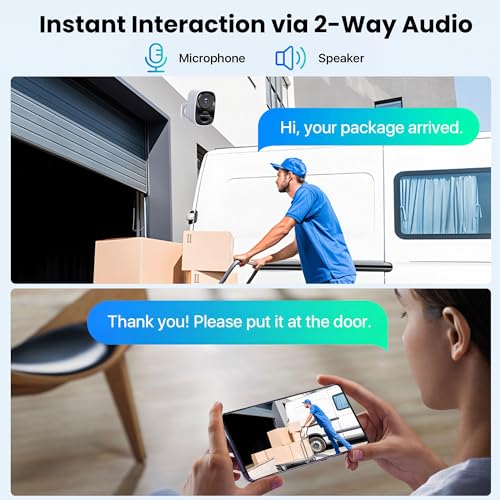 2K Wireless Outdoor Security Camera, Battery Powered, AI Motion Detection N98013