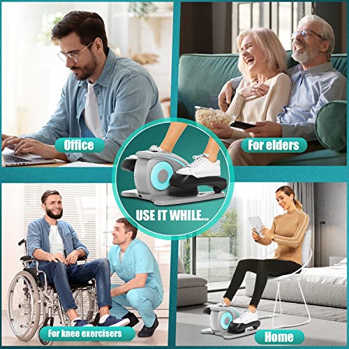 Under Desk Elliptical, Electric Leg Exerciser for Seniors Adults, Quiet Portable Seated Foot Pedal with Remote Control G7774