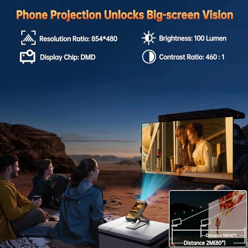 Rugged Smartphone 5G 33000mAh with Projector, 48GB+512GB Unlocked Android 14 L435