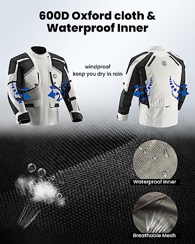 Motorcycle Jacket Adventure Riding Armored Airflow Waterproof I32416