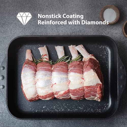 Nonstick Diamond Coated Aluminum Braiser with Lid, Dishwasher and Oven Safe, Grey O257057