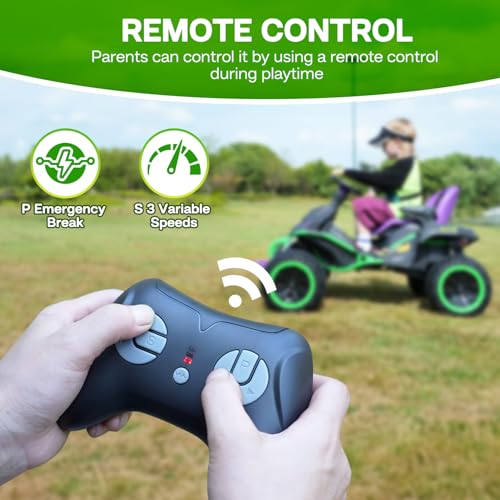 24V Ride on Toy for Big Kids with 4 Motors, Bluetooth Speaker, Adjustable Seat J34962