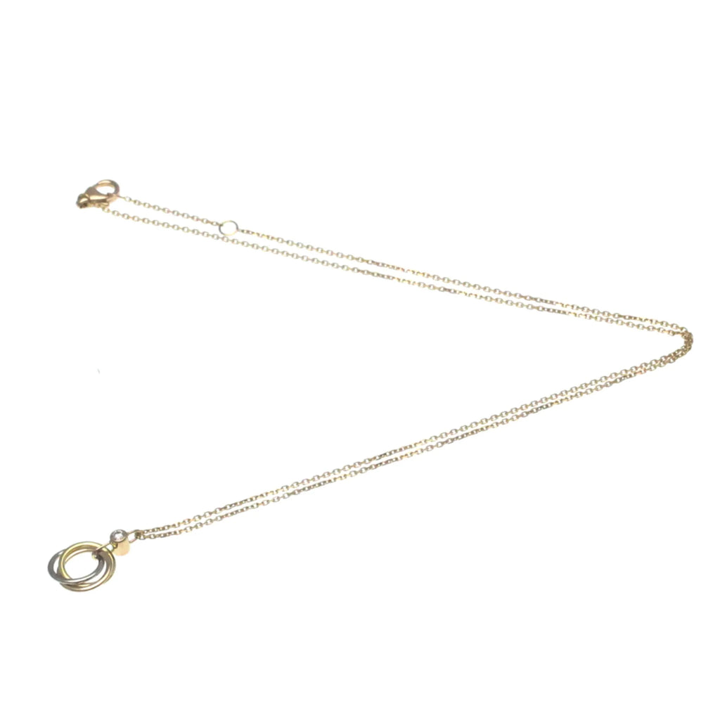 18K Gold Diamond Pendant Necklace O663485