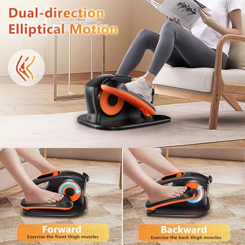 Under Desk Elliptical Machine with Remote, 15 Speeds, Portable Leg Exerciser for Home Office M6572