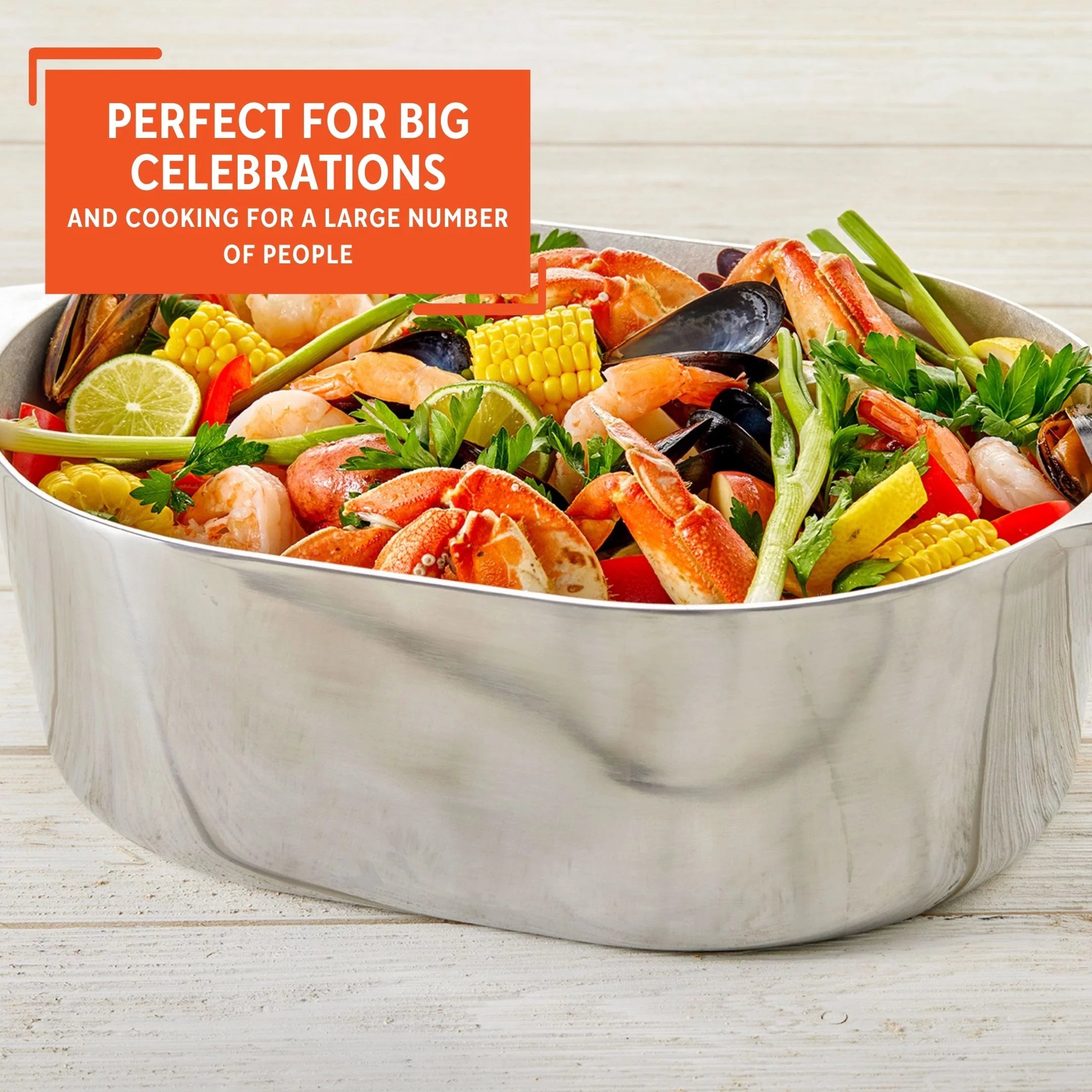 Cast Aluminum Oval Roaster Pan with Lid and Roasting Tray D325