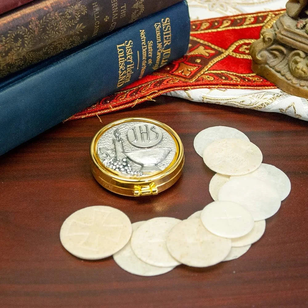 Communion Pyx for Clergy, Pewter, Large 2.5 Inch F38713