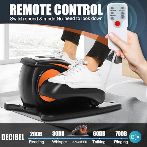 Under Desk Elliptical Machine - Quiet Pedal Exerciser for Seniors, Office & Home N263