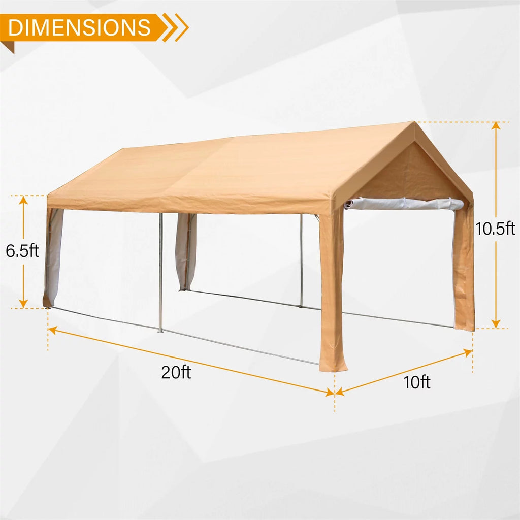 Heavy Duty Car Canopy Galvanized Car Boat Shelter with Removable Sidewalls and Doors R912