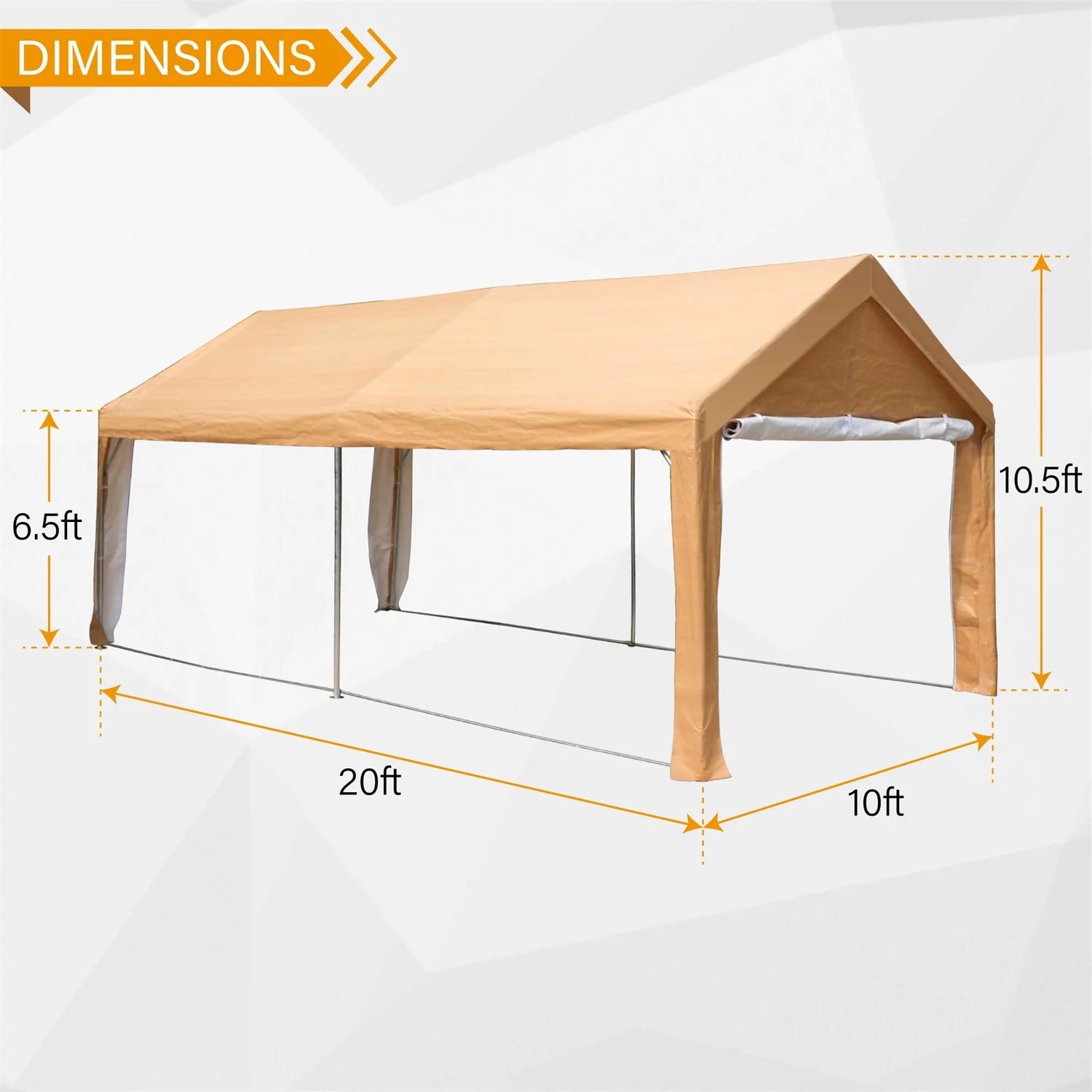 Heavy Duty Car Canopy Galvanized Car Boat Shelter with Removable Sidewalls and Doors R912
