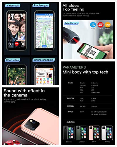 Mini Smartphone 3.0 Inch WiFi GPS Quad Core Android 8.1 Dual Sim HD Camera 2GB RAM 16GB ROM N523