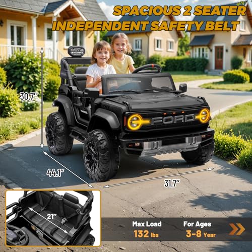 2 Seater Ride On Car for Kids, 24v Electric Truck with Remote Control, Blue O82727