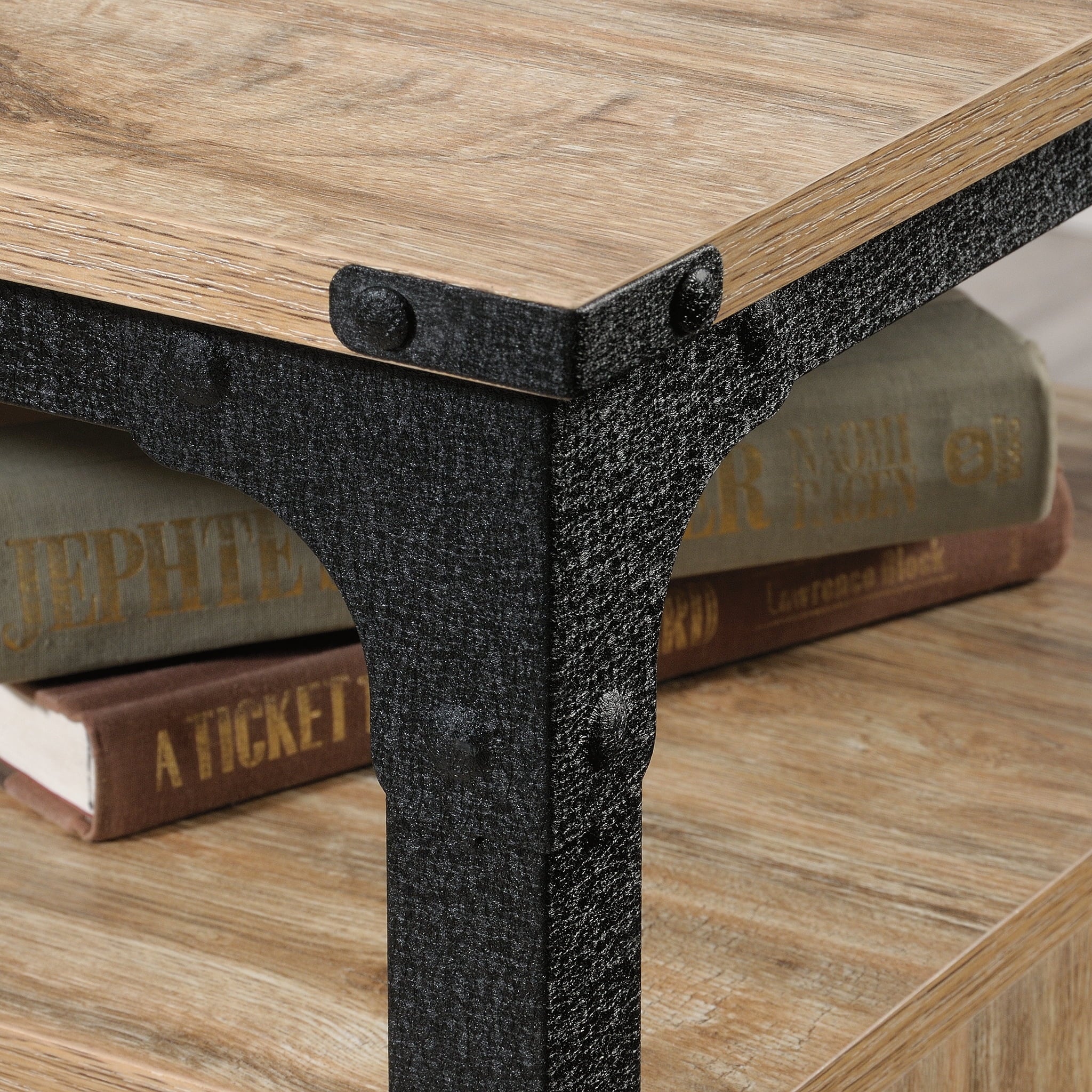 L-Shaped Desk, Milled Mesquite Finish C89994